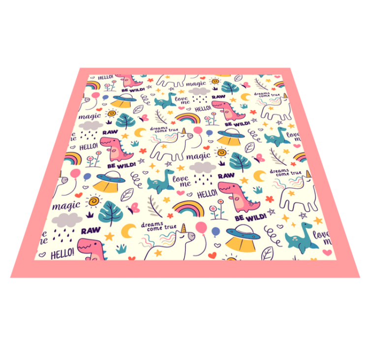 Tapis vinyle pour enfants thème de dinosaure coloré - TenStickers