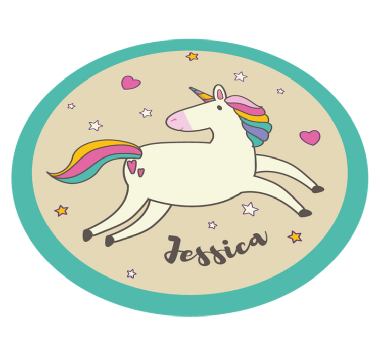 Tapis vinyle personnalisé licorne personnalisée - TenStickers