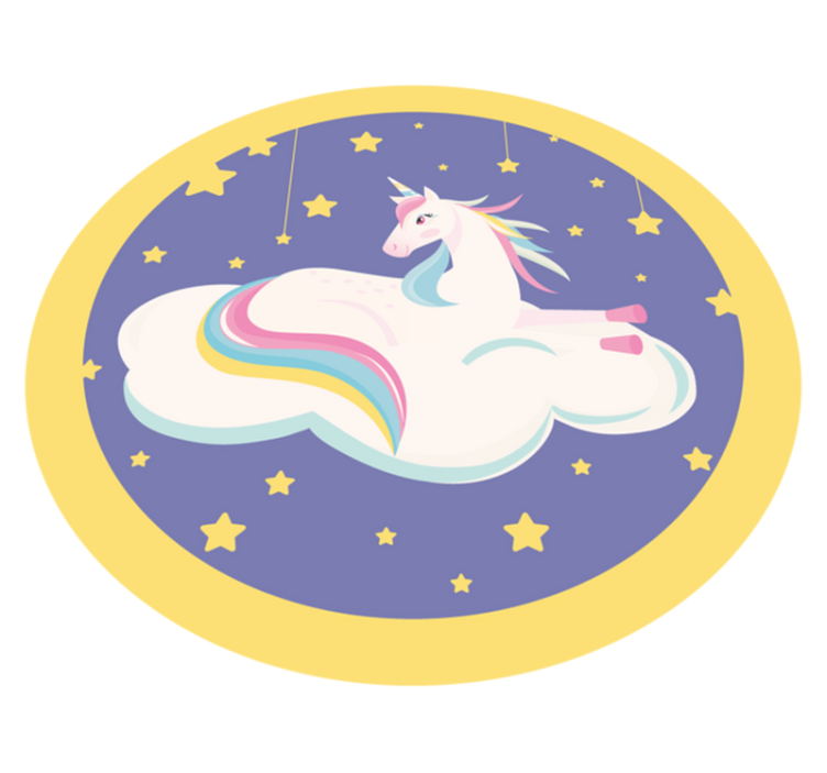 Tapis vinyle bébé cercle de rêve de licorne - TenStickers