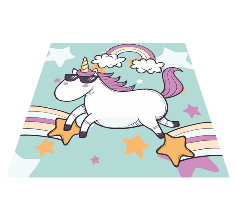 Tapis vinyle autres tapis licorne arc en ciel - TenStickers