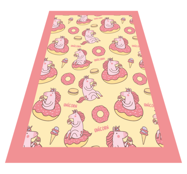 Tapis vinyle pour enfants motif de beignet de licorne - TenStickers