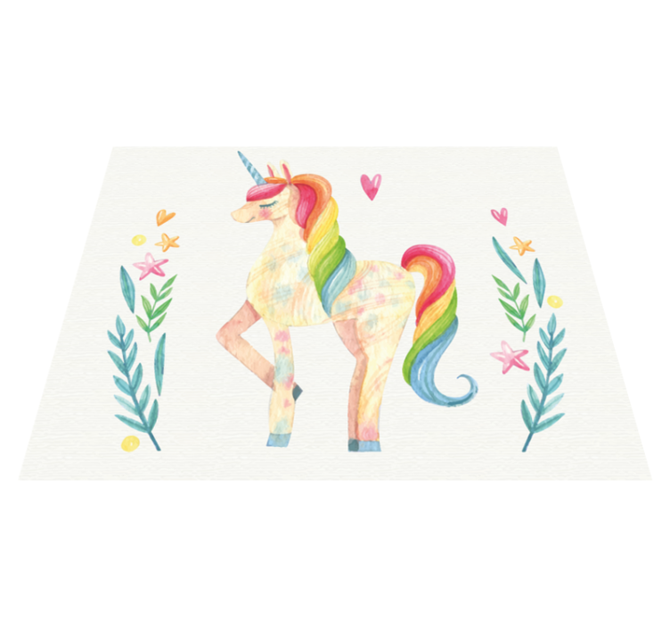 Tapis vinyle pour enfants licorne pastel - TenStickers