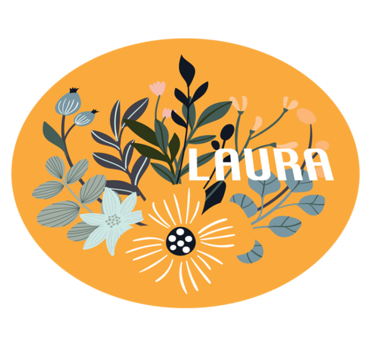 Tapis vinyle personnalisé emblème floral personnalisé - TenStickers