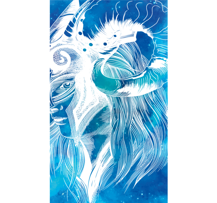 Tapis vinyle animal illustration caprine mythique - TenStickers