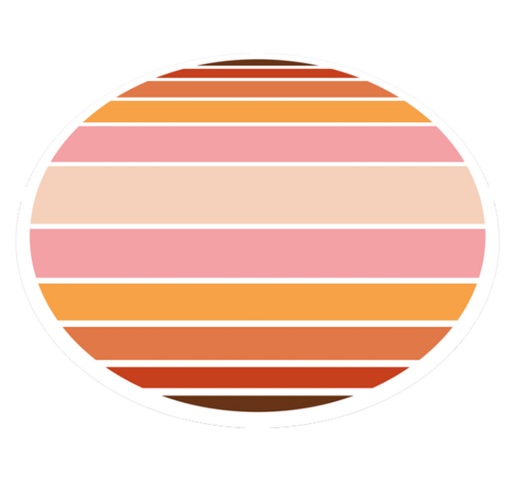 Tapis vinyle rayures design ovale rayé - TenStickers