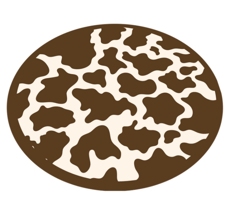 Tapis vinyle motif animal cuir de vache circulaire - TenStickers