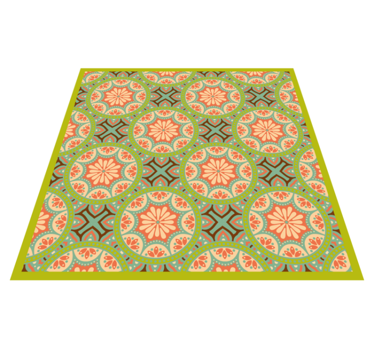 tapis vinyle mosaique Carré vert persa - TenStickers
