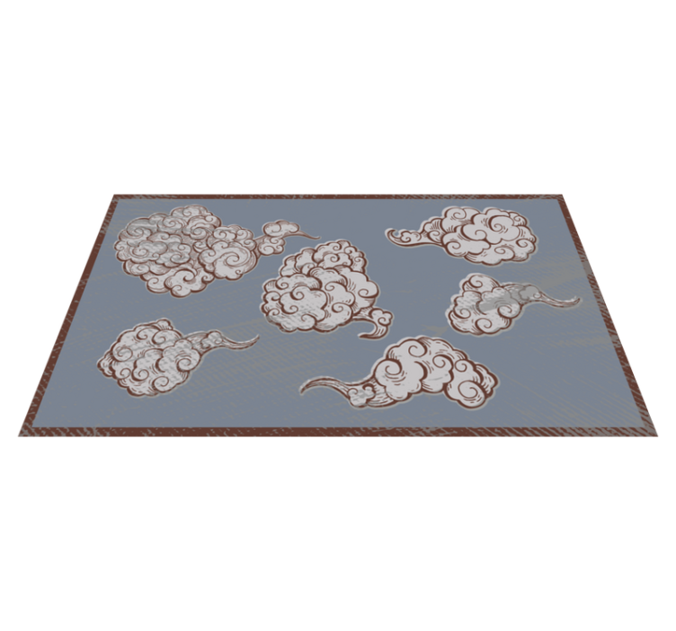 Tapis vinyle chambre motifs de nuages ornés - TenStickers
