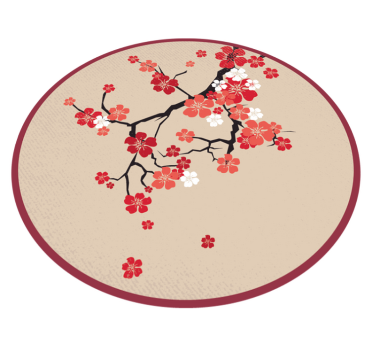 Tapis vinyle plantes branches fleuries - TenStickers