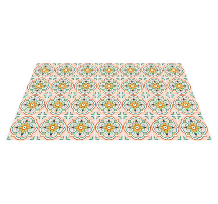 Tapis vinyle carreaux de ciment motif à motifs en mosaïque - TenStickers