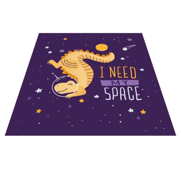Tapis vinyle Texte dinosaure dans l'espace - TenStickers