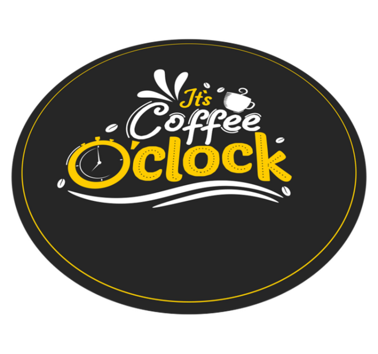 Tapis vinyle citation heure du café - TenStickers