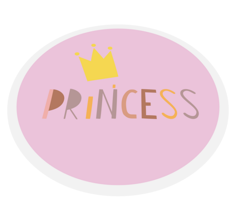Tapis vinyle bébé couronne de princesse circulaire - TenStickers