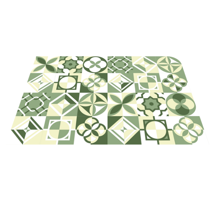 Tapis vinyle carreaux de ciment carrelage vert - TenStickers