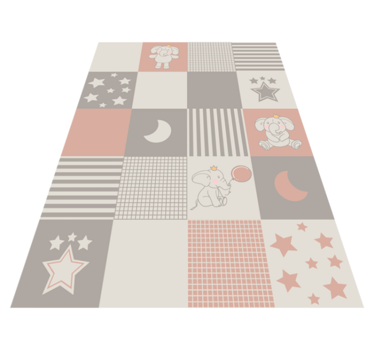 Tapis vinyle pour enfants Éléphant en patchwork - TenStickers