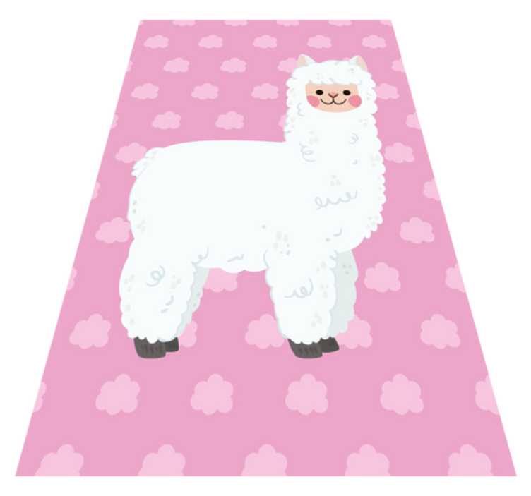 tapis vinyle animal Lama nordique rose - TenStickers