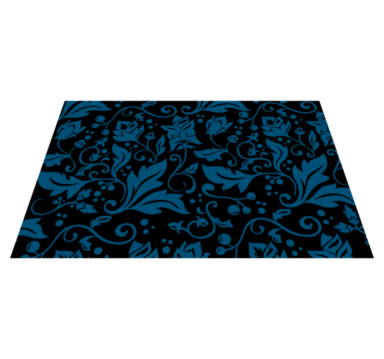 Tapis vinyle plantes motif tourbillon floral - TenStickers