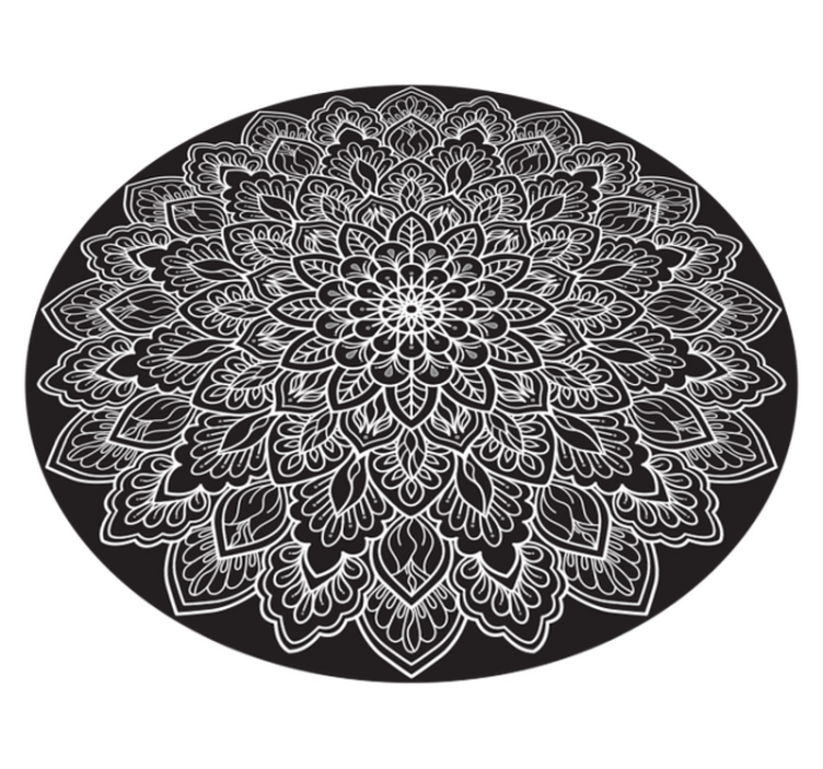 Tapis vinyle mandala concept monochrome élégant - TenStickers