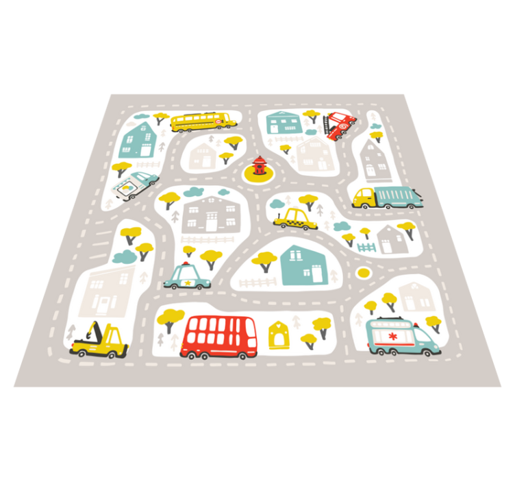 Tapis vinyle pour enfants circuit de jeu urbain - TenStickers