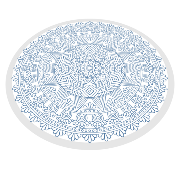Tapis vinyle mandala motif bleu complexe - TenStickers