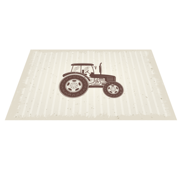 Tapis vinyle texture représentation de tracteur rustique - TenStickers