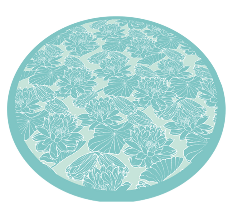 Tapis vinyle plantes cercle à motif floral - TenStickers