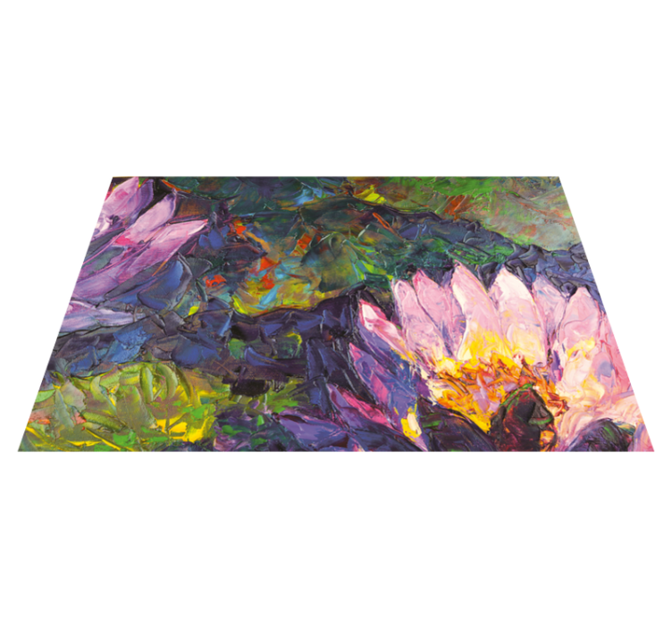 Tapis vinyle Scènes rectangulaires de lotus - TenStickers
