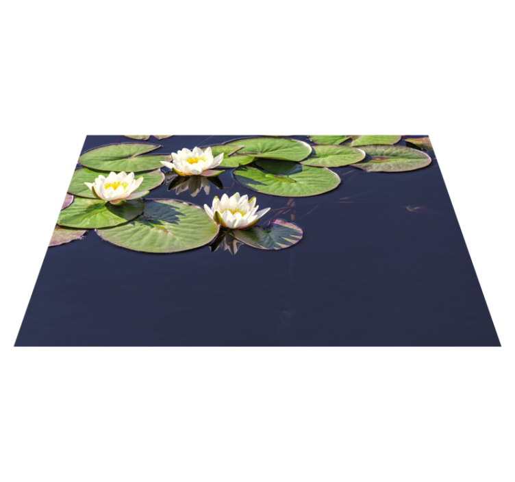 Tapis vinyle plantes emblème de nénuphar - TenStickers