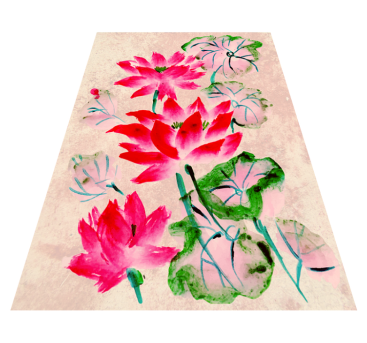 Tapis vinyle plantes fleurs élégantes - TenStickers