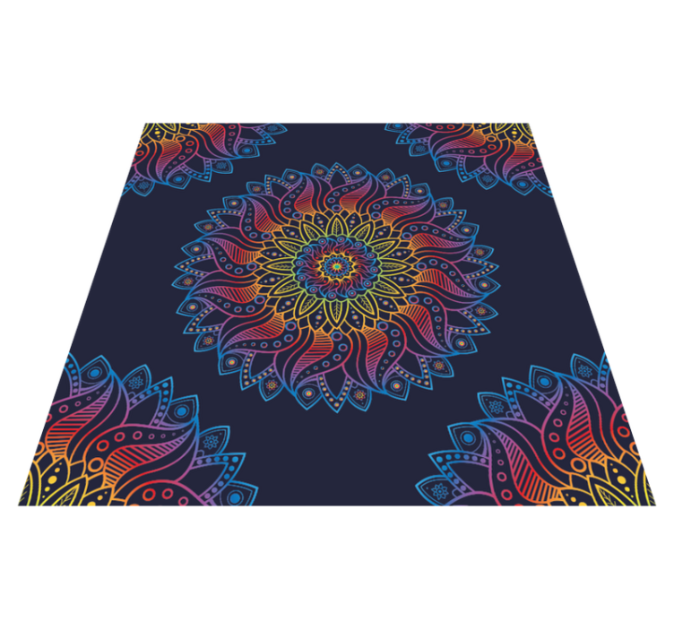 Tapis vinyle mandala motif coloré et vibrant - TenStickers