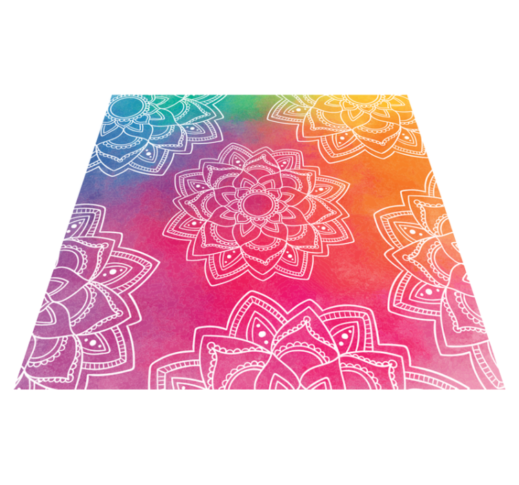 Tapis vinyle mandala motif rouge coloré - TenStickers