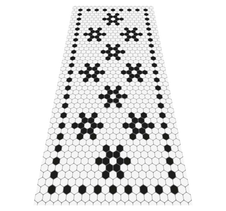 Tapis vinyle carreaux de ciment hexagones de mosaïque - TenStickers