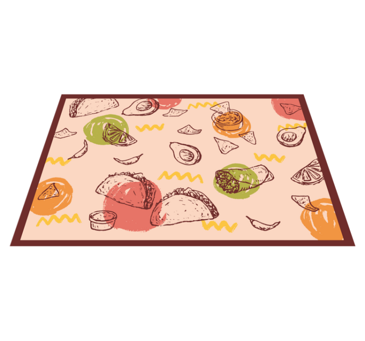 tapis vinyle cuisine Taco de dessin animé mignon - TenStickers