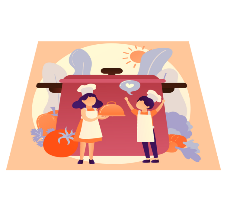 Tapis vinyle pour enfants personnages culinaires - TenStickers