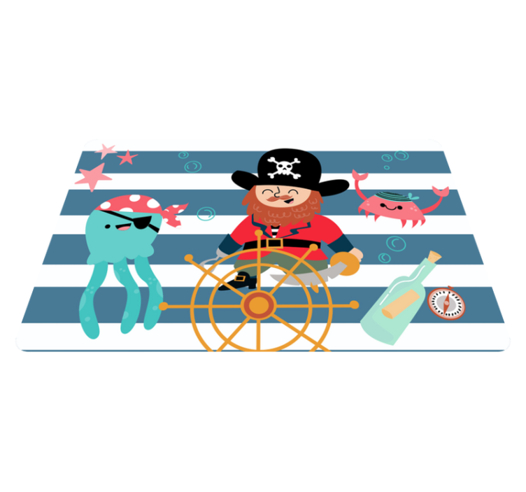 Tapis vinyle pour enfants aventure de pirate - TenStickers