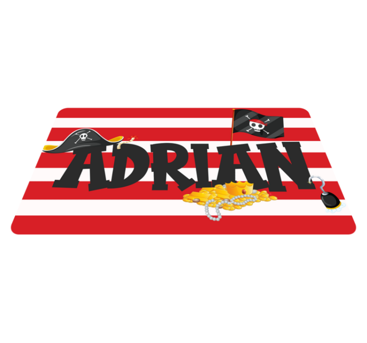 Tapis vinyle personnalisé thème du trésor des pirates - TenStickers