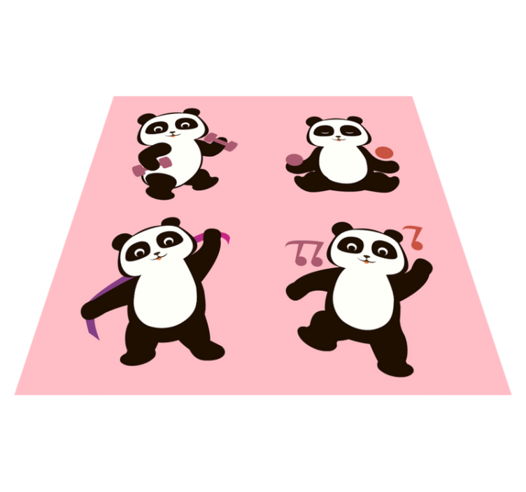 Tapis vinyle pour enfants motif de danse du panda - TenStickers