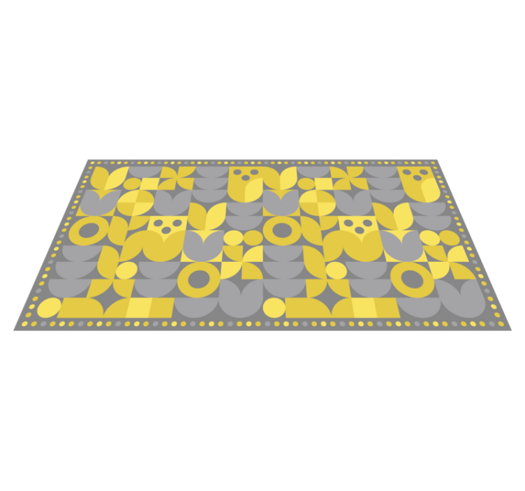 Tapis vinyle géométrique motif jaune - TenStickers
