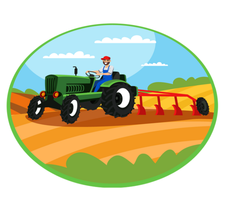 Tapis vinyle pour enfants scène de tracteur agricole - TenStickers