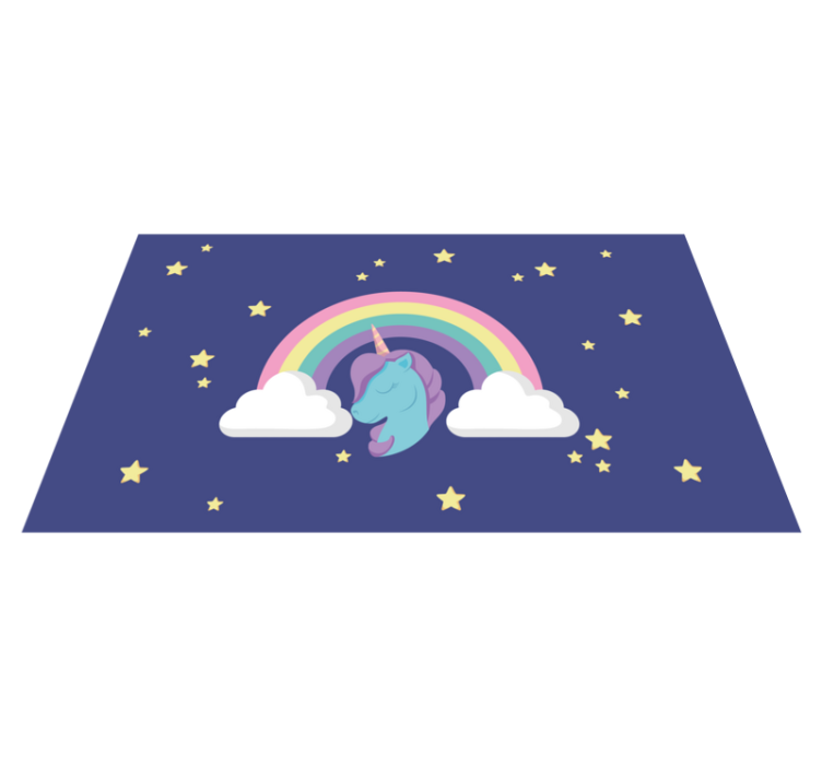 Tapis vinyle pour enfants graphique arc-en-ciel licorne - TenStickers