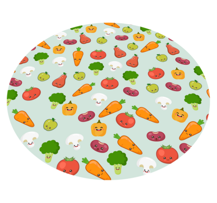 Tapis vinyle bébé motif végétarien joyeux - TenStickers