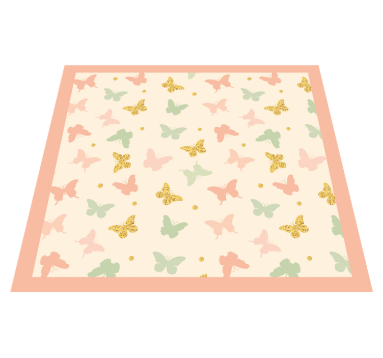 Tapis vinyle bébé pastels papillon - TenStickers