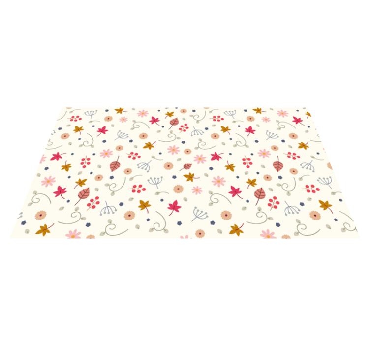 Tapis vinyle plantes accent de motif floral - TenStickers