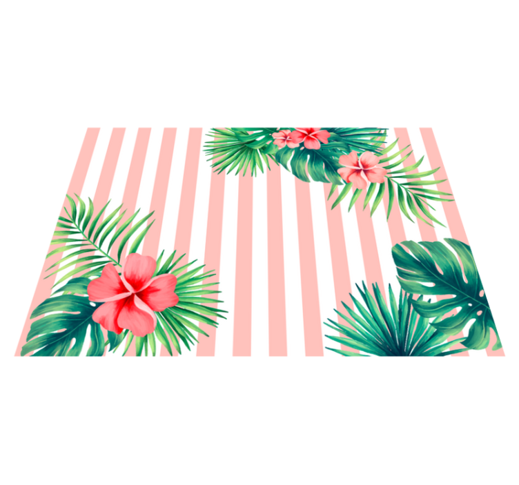 Tapis vinyle plantes bande de flore tropicale - TenStickers