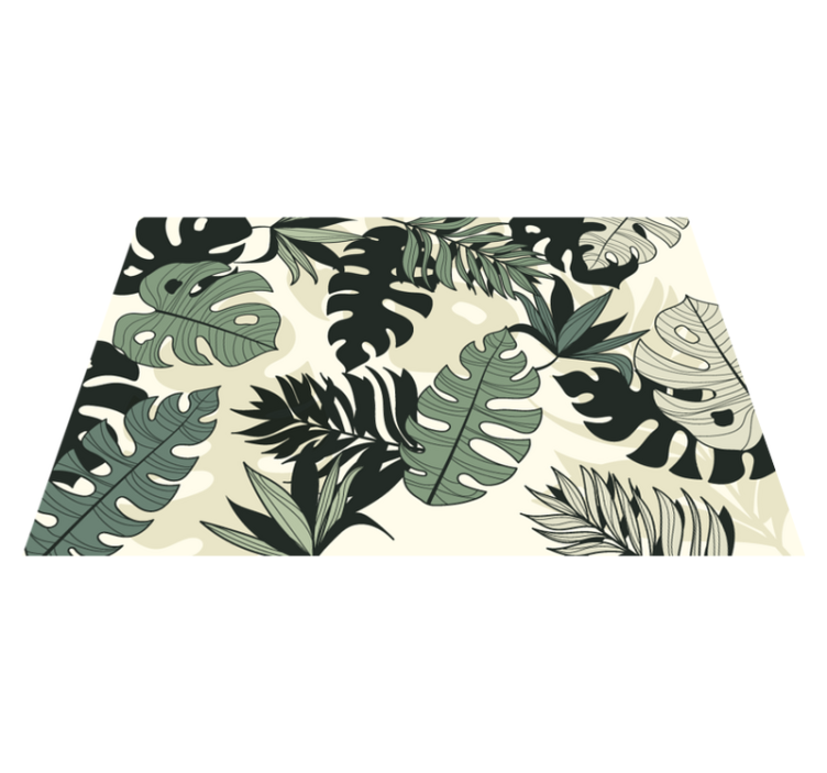Tapis vinyle plantes motifs de feuillage tropical - TenStickers