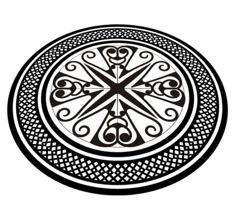 Tapis vinyle géométrique en spirale circulaire - TenStickers