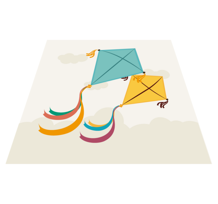 Tapis vinyle chambre bebe Cerf-volant et nuages - TenStickers