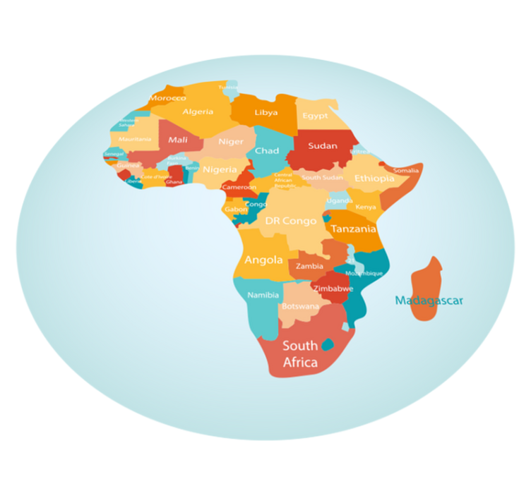 Tapis vinyle carte du monde contour de l'afrique - TenStickers