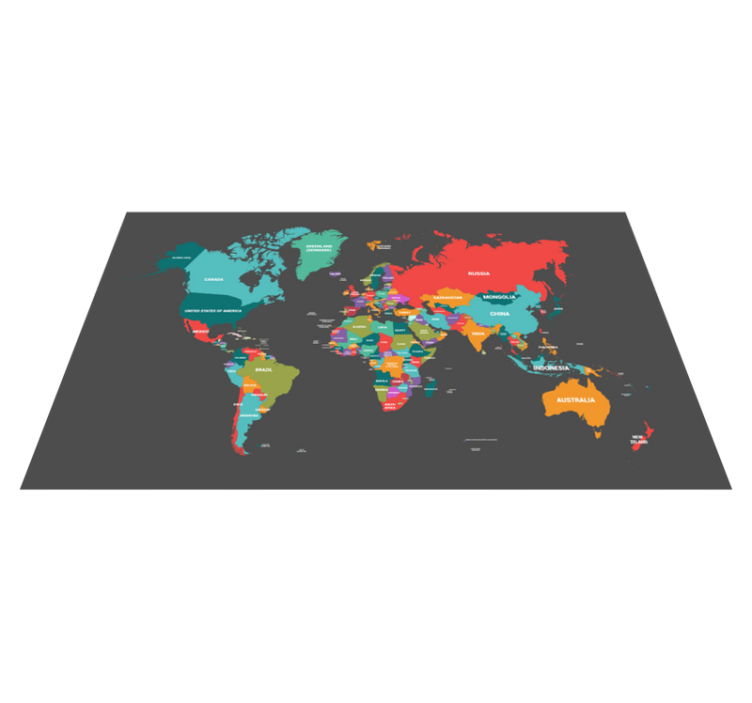 Tapis vinyle carte du monde - planisphère - TenStickers