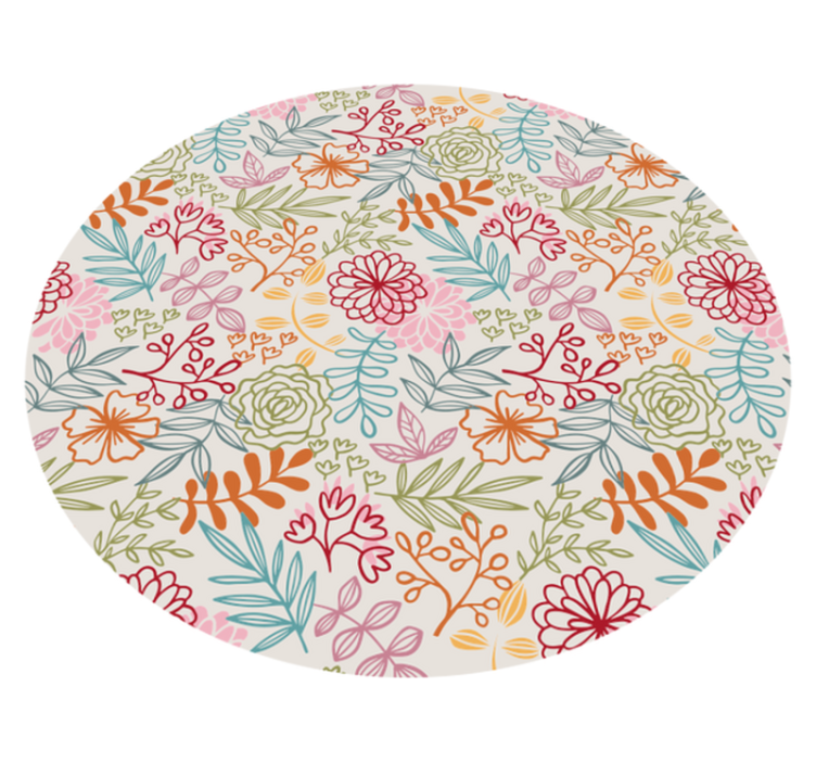 Tapis vinyle plantes palette pastel florale - TenStickers